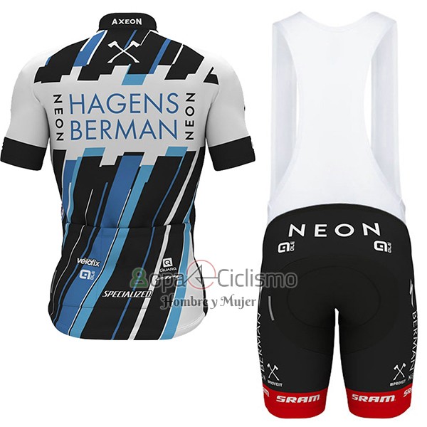 Axeon Hagens Berman Ropa Ciclismo Culotte Corto 2017 Men Mangas Cortas Blanco y Negro